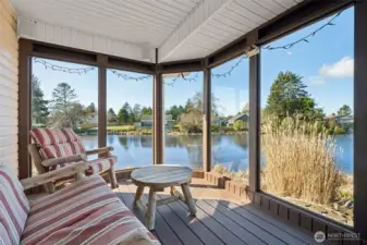 Wind block covered porch