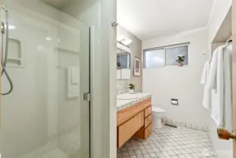Primary bath with heated floors