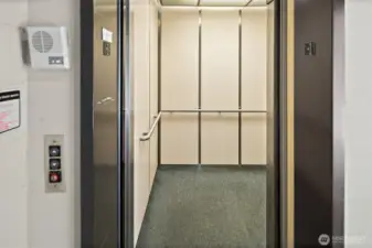 Elevator access in parking garage.