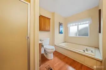 Primary separate shower.