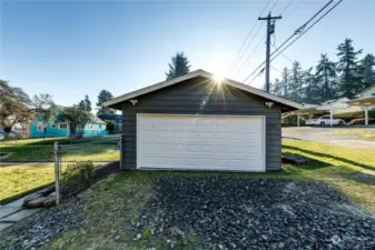 Detached Double Garage with Alley Access – Ample parking and storage space