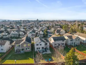 Aerial view of neighborhood.