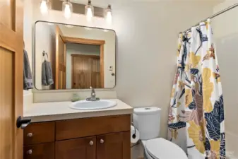 Full bathroom on lower level