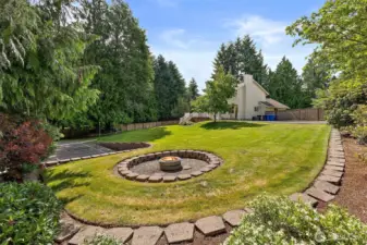 The fire pit provides another spacious area to gather and enjoy the peaceful grounds...