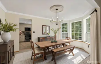 Virtually Staged. Formal Dining Room.