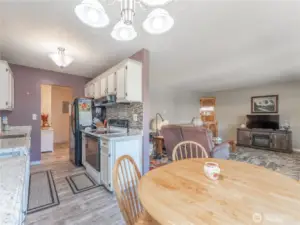 Dining, kitchen and Living areas