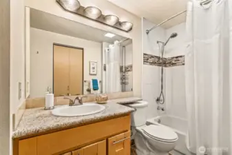 Granite and tile bathroom