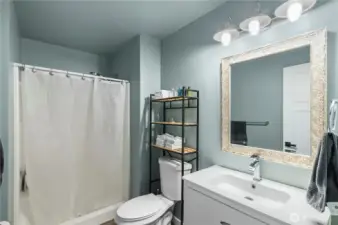 Basement bathroom.