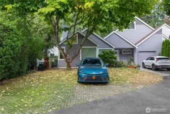 This small enclave has great guest parking spaces. You can easily fit 3-4 cars in the guest parking area shown here.
