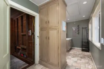 Entrance to downstairs basement.