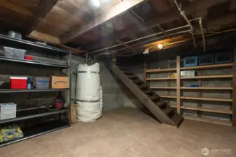 Downstairs basement storage area.