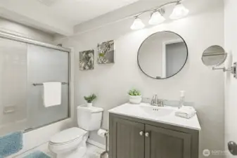 Updated hall bathroom upstairs.