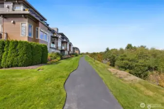 Walking trail with unobstructed views of the Olympics and Puget Sound.