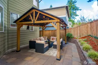 Back yard with gazebo for summer gatherings/bbq