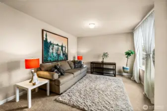 Upper floor loft for additional living/flex space