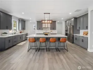 Tastefully designed with abundant cabinetry.