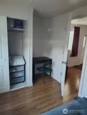 2nd Bedroom with convenient desk.  All bedroom furnishings stay with the home.