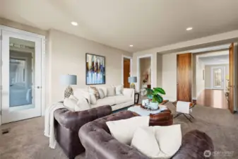 Door to the Covered Patio and Backyard is through the Family Room.