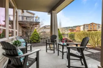 Great Place for hanging out on a hot summer day enjoying the fountains in the pond and sounds of the lake!