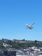 Seaplane and Queen Anne view from Rooftop Deck