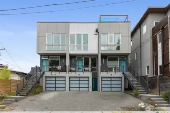 Middle townhome, but with all the floor-to-ceiling windows, you'd never know it!