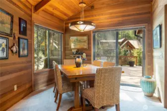 A spacious dining area just adjacent to the kitchen and great room