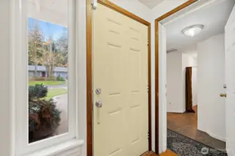 Entryway vestibule, door on the left leads to the studio (garage conversion)