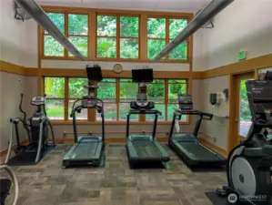 Workout equipment at the Bay Club