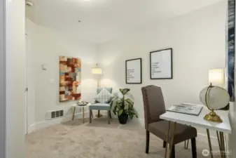 New carpets in 2nd bedroom with private deck, which would also make a great office or den