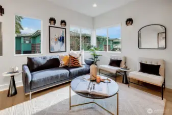 Main living level with corner windows that pull natural light in all day long.