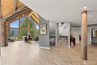 Freshly installed luxury vinyl plank  flooring throughout the home adds both beauty and practicality.