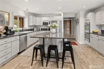 The expansive kitchen is ideal for entertaining and hosting gatherings.