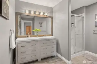 The second 3/4 bath on the lower level.