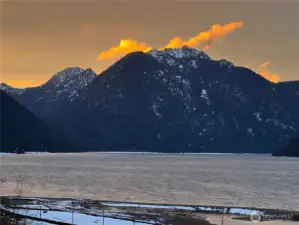 Gorgeous view of lake Cushman short walk from property!