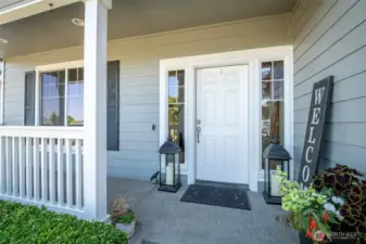Long Covered Concrete Patio at the Grand Entrance to your Home :-)
