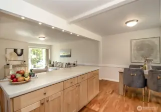 Long quartz countertop