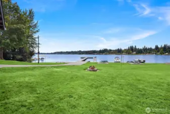 Community lake gated access boat launch and beach