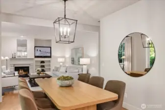 Designer appointed lighting fixtures throughout the home. Many are from Restoration Hardware.