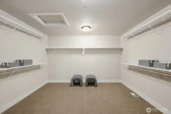 Generously-sized walk-in closet. Yes, this space is huge and what everyone is looking for!