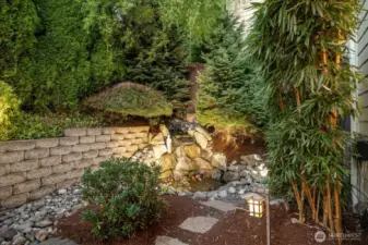 Incredible stone waterfall that provides a unique tranquility and calm.