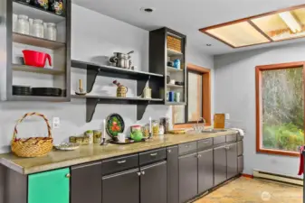Lots of counter space and cement counters