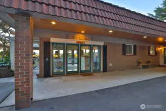 French doors leads to kitchen and living room