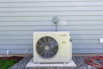 The exterior heat pump for efficient heating and cooling.