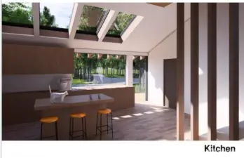 Architect’s conceptual rendering of the future kitchen space