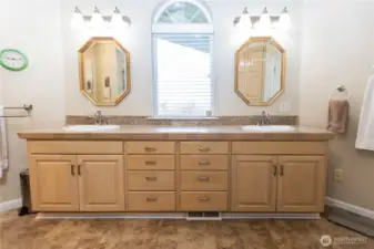 primary bathroom dual sinks