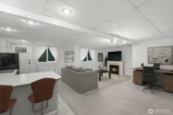 Downstairs Living Room with Wet Bar