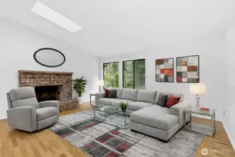 Living room-Virtually staged. Furniture and décor shown are for illustrative purposes only.