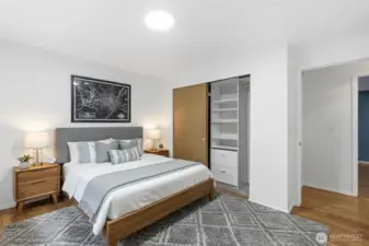 Bedroom-Photos have been virtually staged. Furniture and décor shown are for illustrative purposes only.