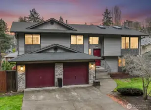 Twilight view of from of home, your quiet oasis!