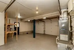 2 car garage with new epoxy garage floor